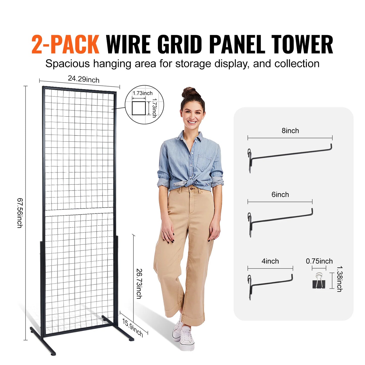 Wire Gridwall Display Racks Double Side Panels