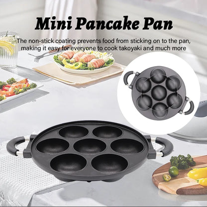 7 Hole Stove Top Cast Iron Cooking Pan