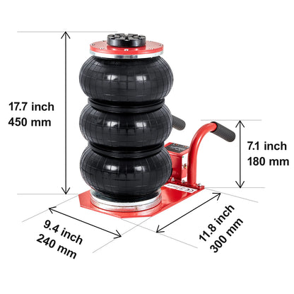3 Ton Triple Bag Air Jack (6600 lbs) Capacity