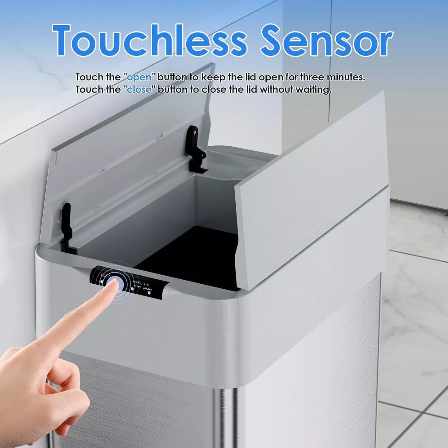 13.2-21.1Gal Motion Sensor Trash Can for Kitchen