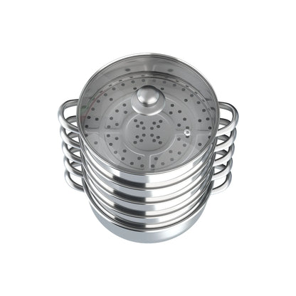 5 Tier  26/28/30/32cm Steamer With Glass Lid