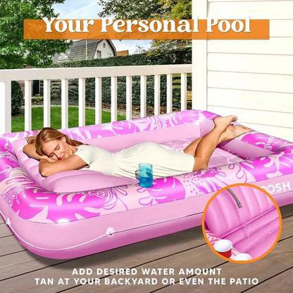 JOYFY Inflatable Tanning Pool Lounger Float 70" x 46"