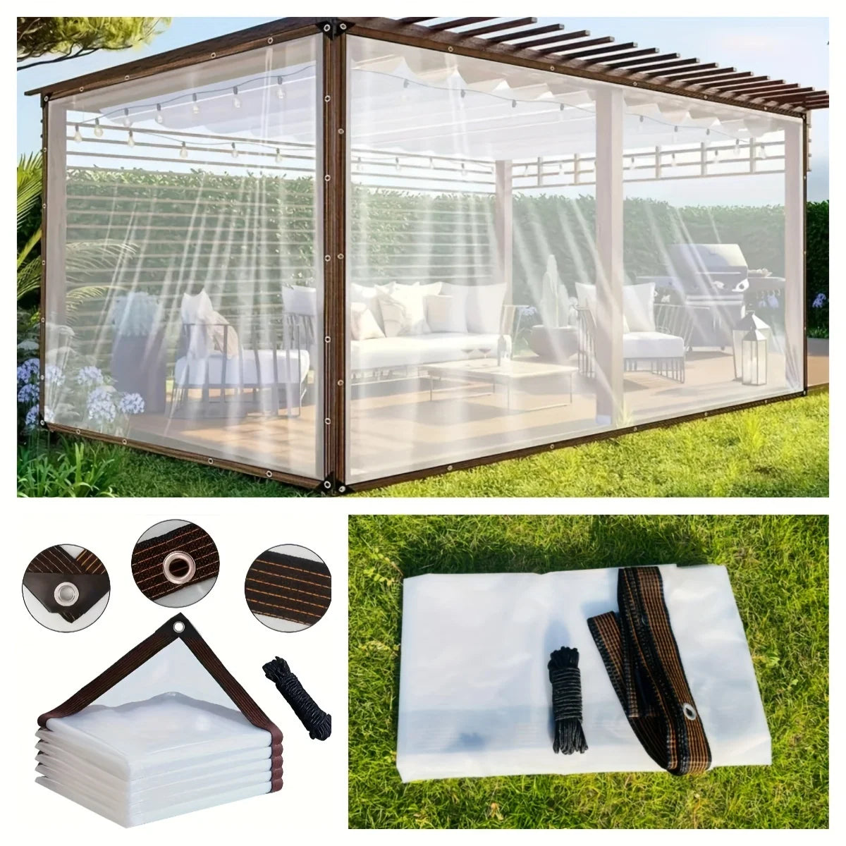1 Thickened Transparent Waterproof Tarp