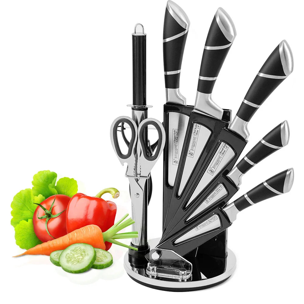 ZENG Stainless Steel Kitchen Knifes With Sharpener