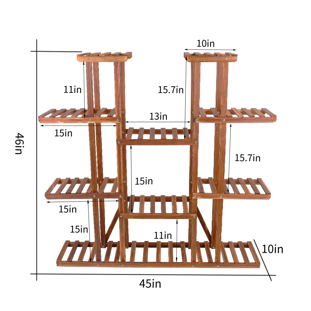 Wooden Plant Shelf Flower Pot Stand Versatile