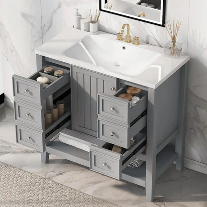 36" Bathroom Vanity Cabinet Sink Top Combo