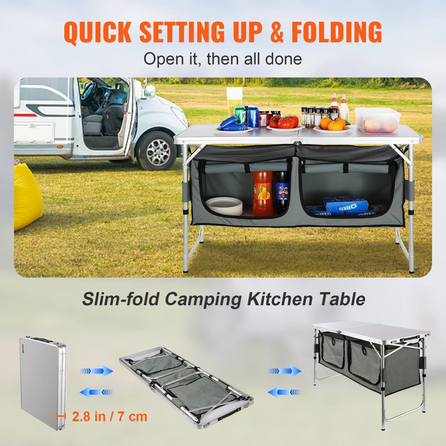 Camping Kitchen Table Quick Set-up