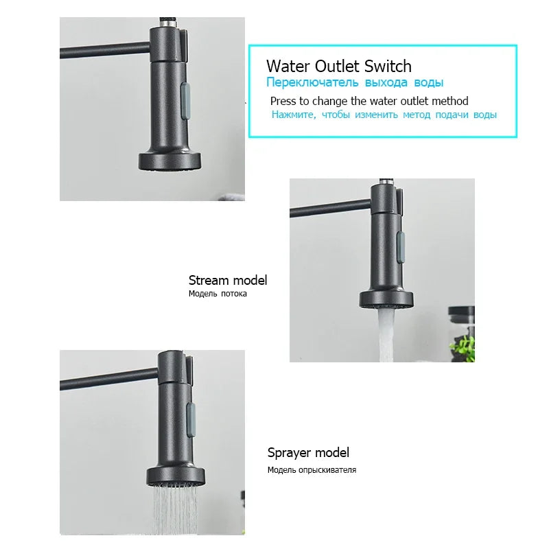 Spring Pull Down Kitchen Faucet Stream or Spray