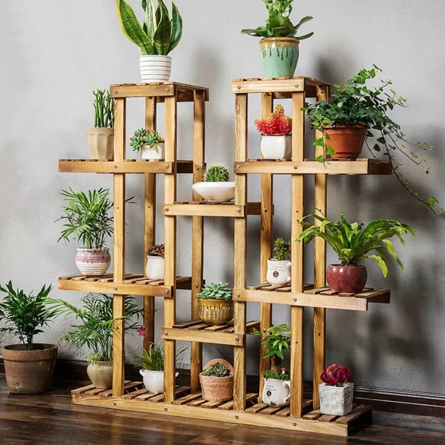 Wooden Plant Shelf Flower Pot Stand Versatile