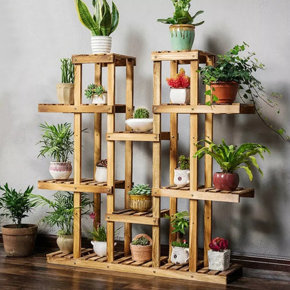 Wooden Plant Shelf Flower Pot Stand Versatile