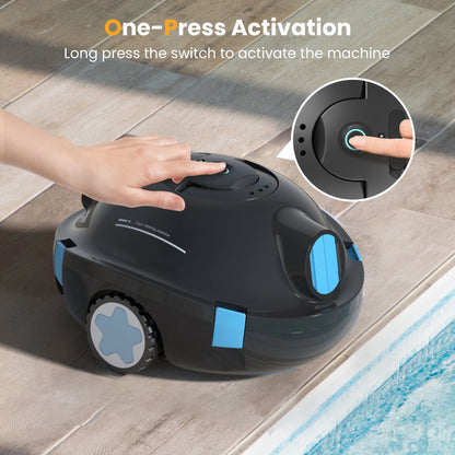 Cordless Robotic Pool Cleaner,90 Mins Runtime