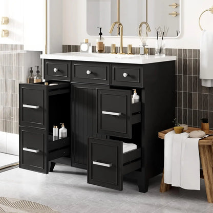 36" Bathroom Vanity Cabinet Sink Top Combo