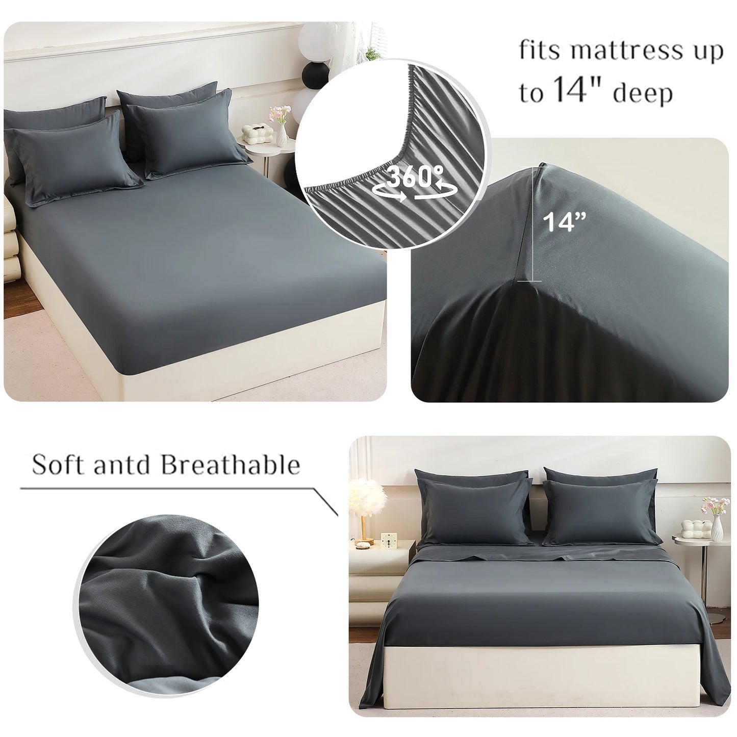 5pcs/7pcs Comforter Sheet Fitted Sleeping Sets