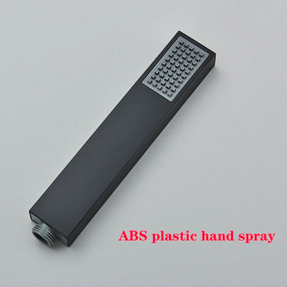 Matte Black Square Bathtub Shower Faucets Floor Standing Faucet Hot Cold Water Shower Mixer Tap Bathroom Waterfall Mixer