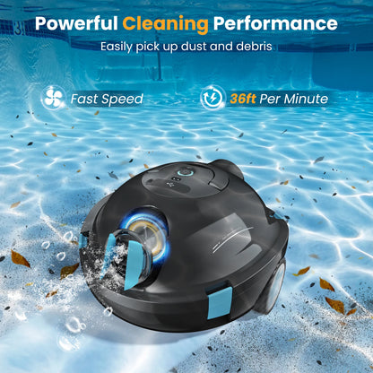 Cordless Robotic Pool Cleaner,90 Mins Runtime