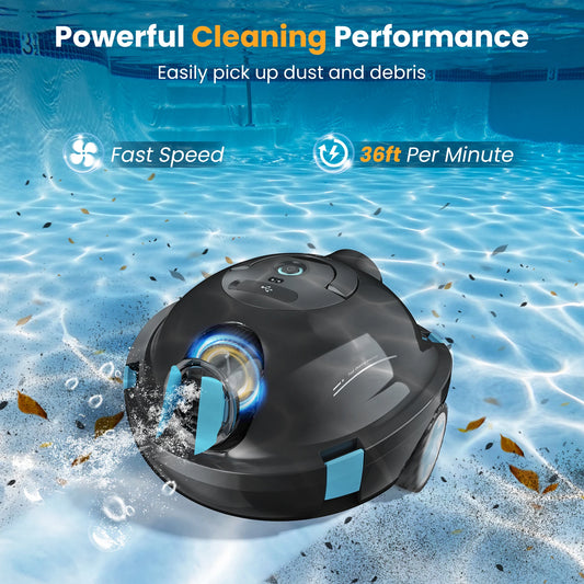Cordless Robotic Pool Cleaner,90 Mins Runtime