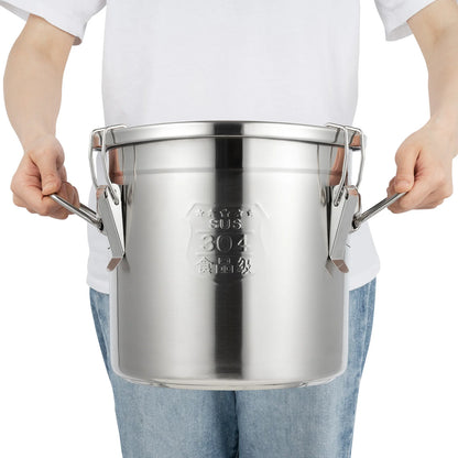 Bymaocar 12L 304 Stainless Steel Cereal Storage Container