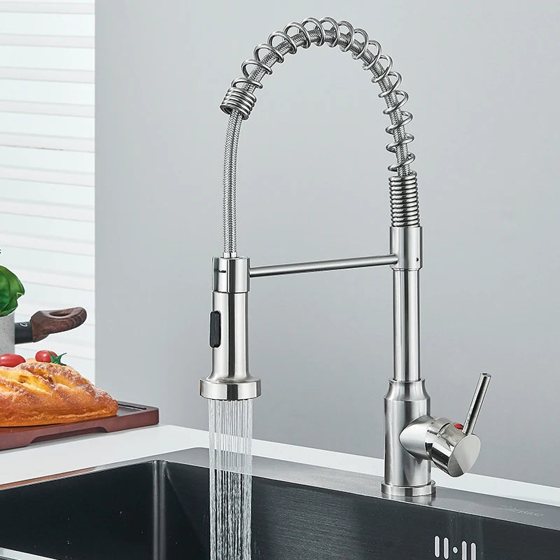 Spring Pull Down Kitchen Faucet Stream or Spray