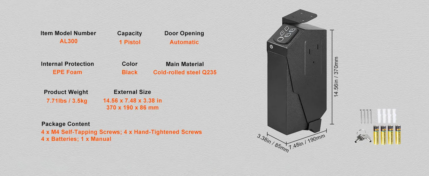 Gun Safe Steel Pistol Safe