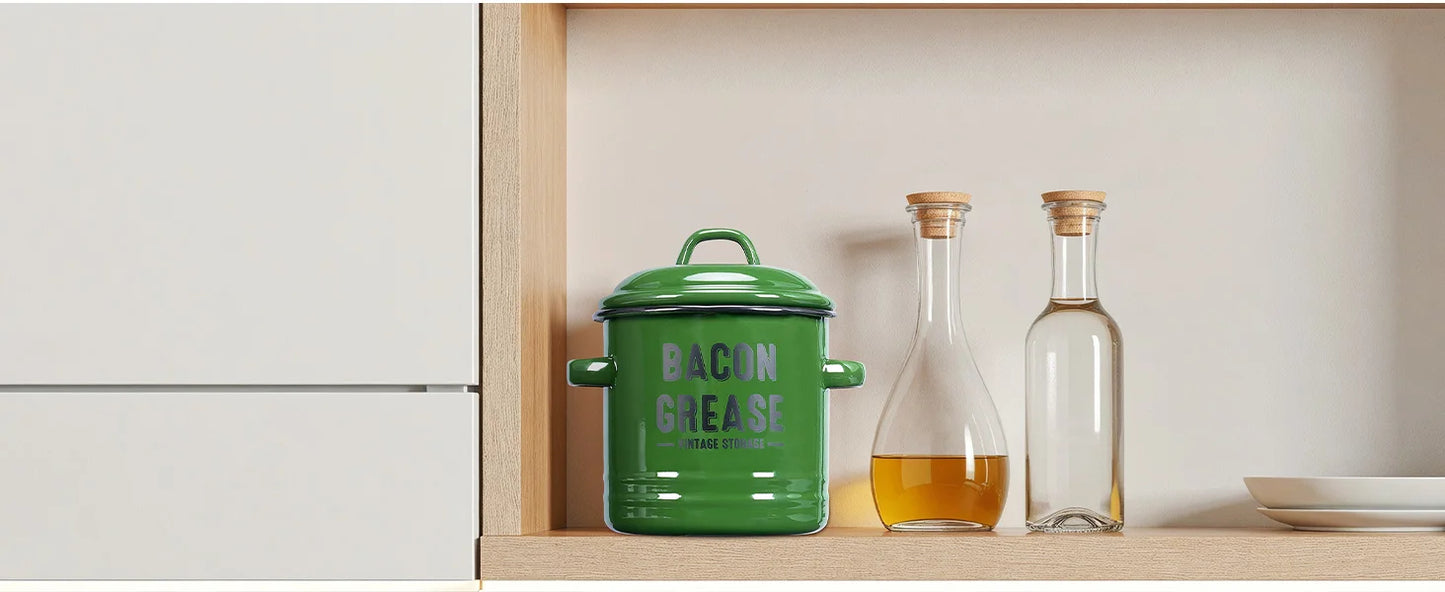 No Mess Bacon Grease Container with Strainer