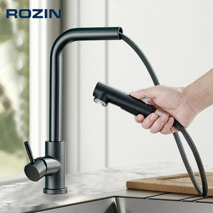 Kitchen Faucet Black Pull Out 2 Ways Nozzle Faucet