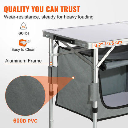 Camping Kitchen Table Quick Set-up