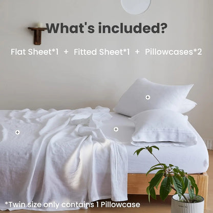Simple&Opulence 3/4 Pcs 100% Bed Linen Sheet Set