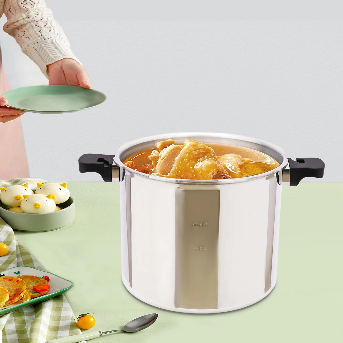 22L Large Capacity Commercial Pressure Cooker Aluminum