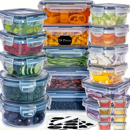 48Pcs Food Storage Set - 24 Airtight Containers/Lids