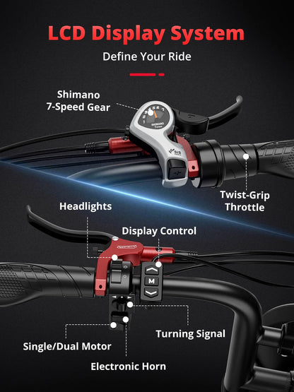 AMYET S8 Adults Electric Bike For Men 2000W
