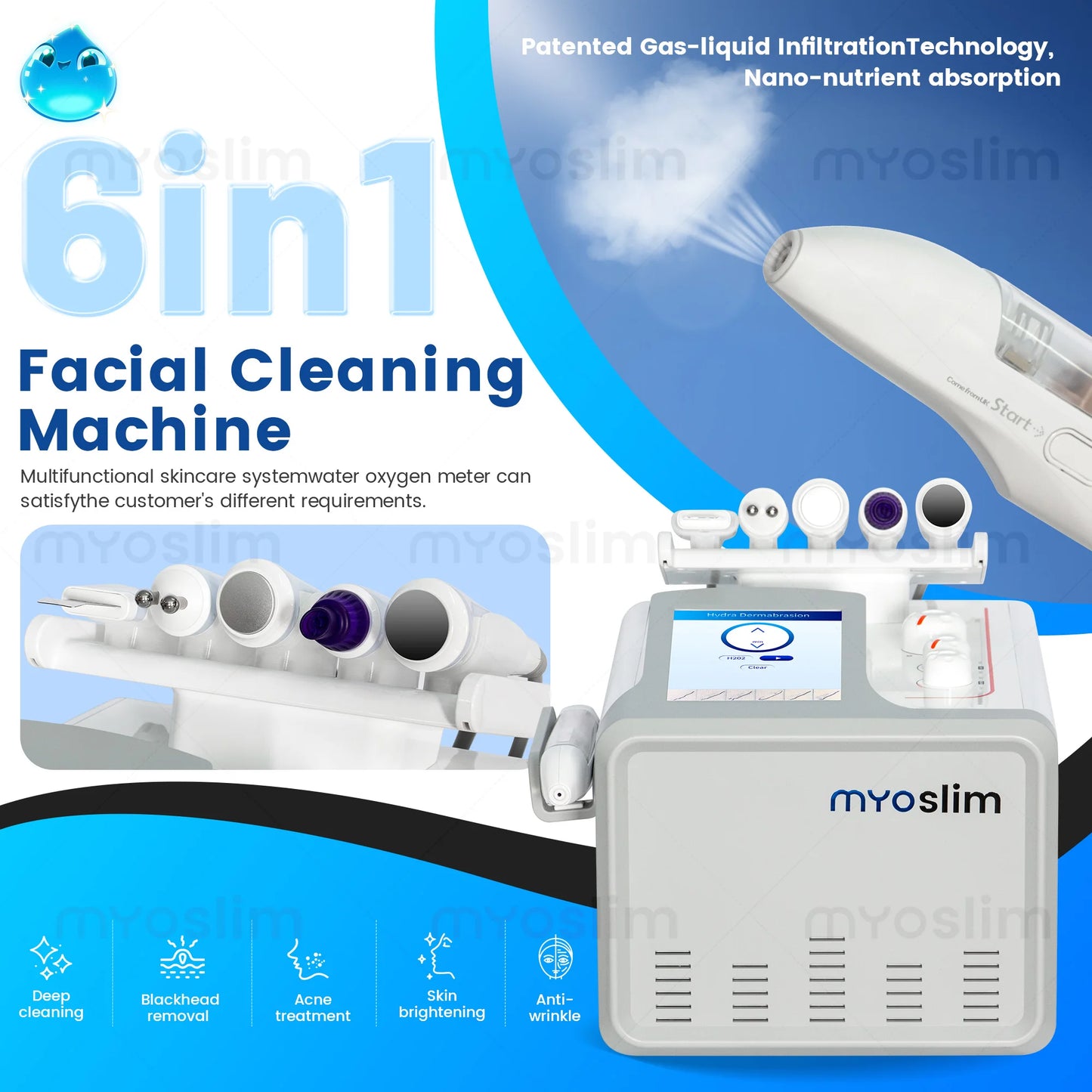 Portable 6-in-1 Hydro Machine Jet Peel Skin Care