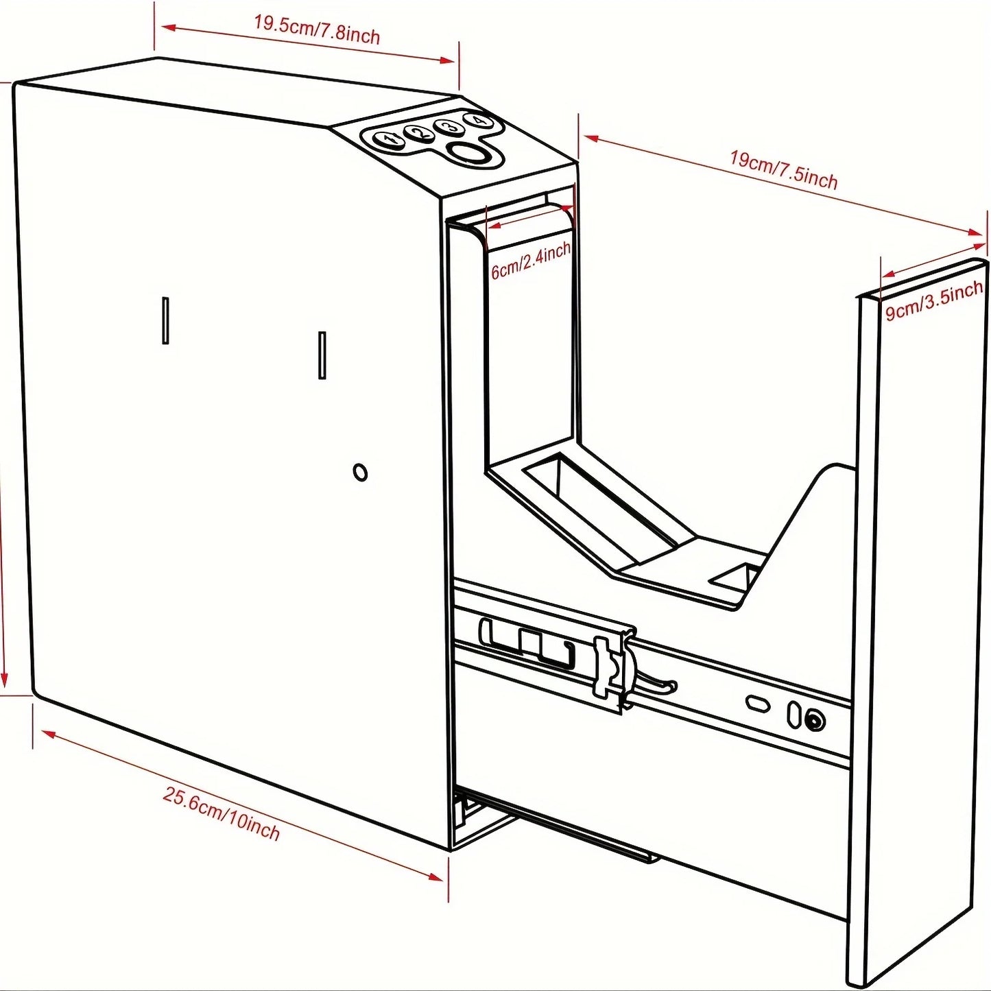 Biometric Slider Handgun Gun Safe For Nightstand