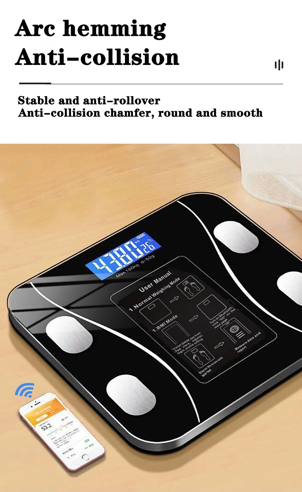 Body Fat Scale Smart Wireless Digital Bathroom Scale