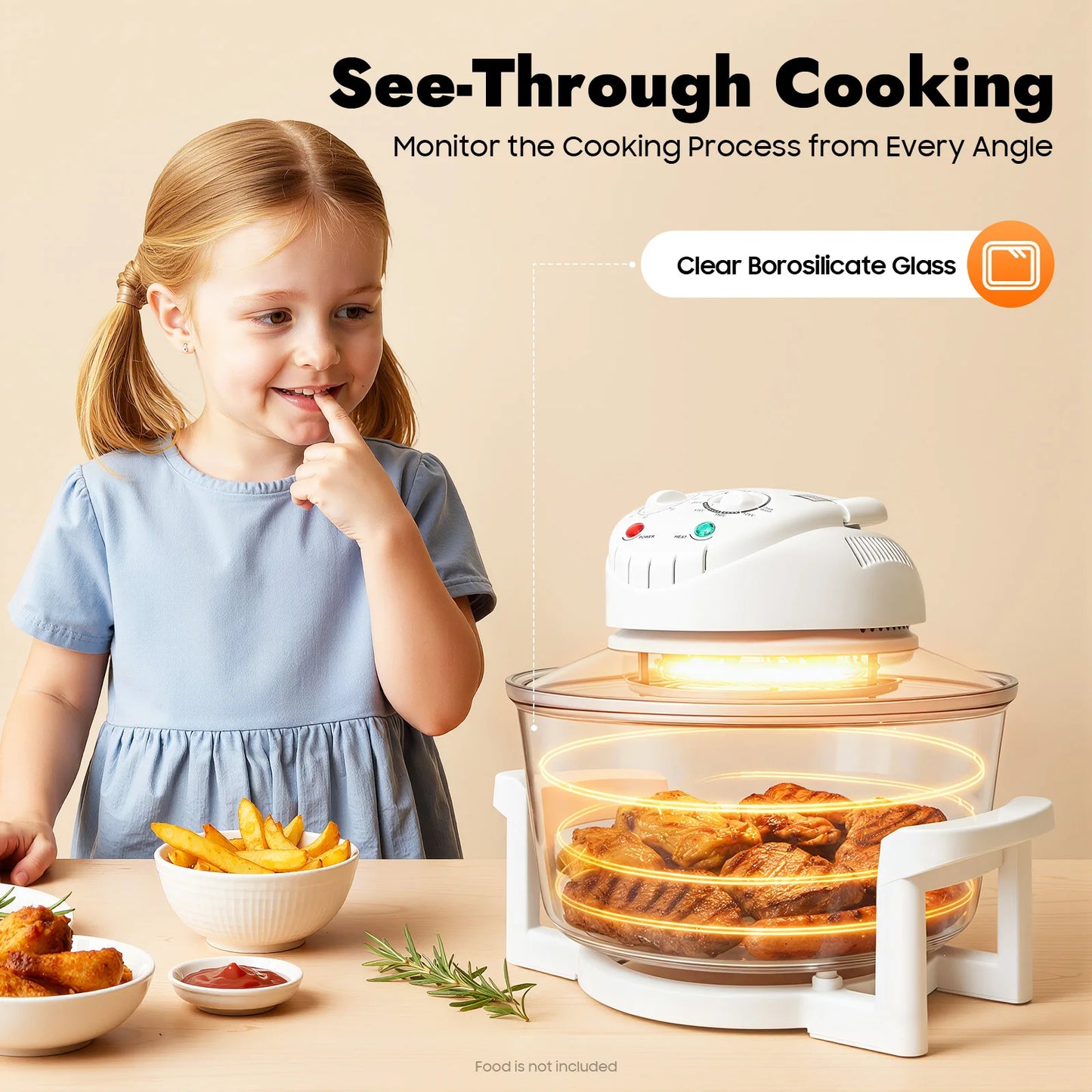 110V 17.96Qt Visual Air Fryer 1200-1400W