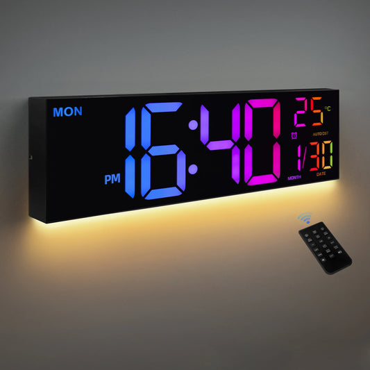 16" Digital Wall Clock, Big LED Display