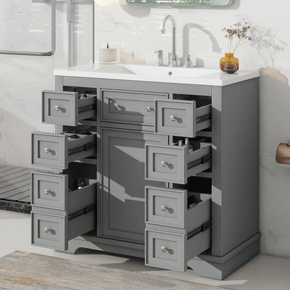 36" Bathroom Vanity Cabinet Sink Top Combo