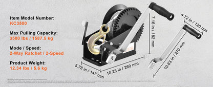 Heavy Duty Hand Crank Winch