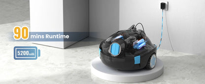 Cordless Robotic Pool Cleaner,90 Mins Runtime