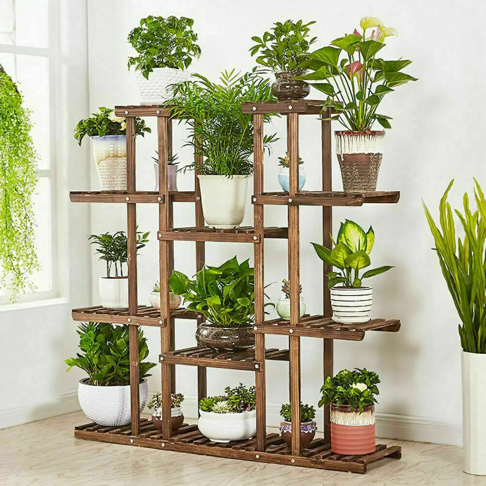 Wooden Plant Shelf Flower Pot Stand Versatile