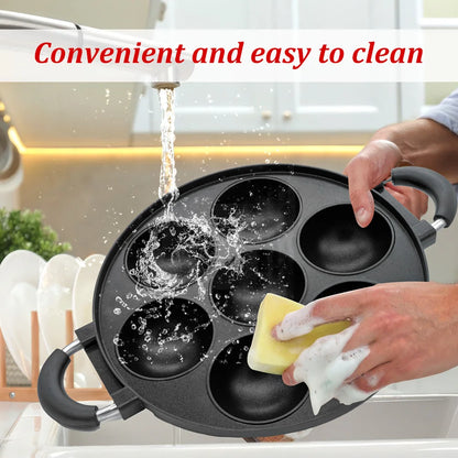 7 Hole Stove Top Cast Iron Cooking Pan