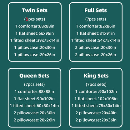 5pcs/7pcs Comforter Sheet Fitted Sleeping Sets