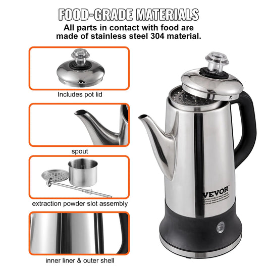 12-Cup Stainless Steel Coffee Perculator