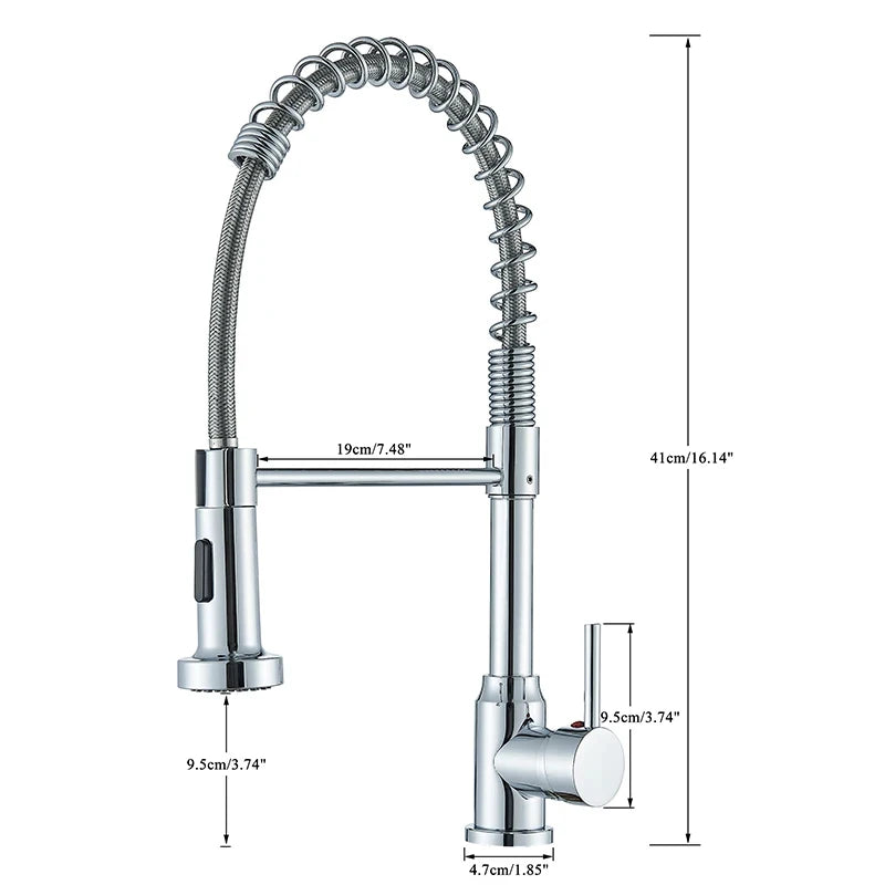 Spring Pull Down Kitchen Faucet Stream or Spray