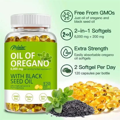 Oregano Oil Softgels  Digestive Aid Antioxidant 120count