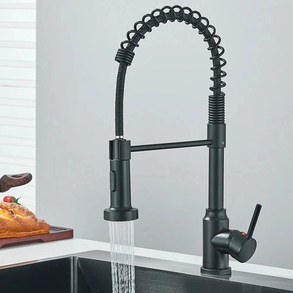 Spring Pull Down Kitchen Faucet Stream or Spray