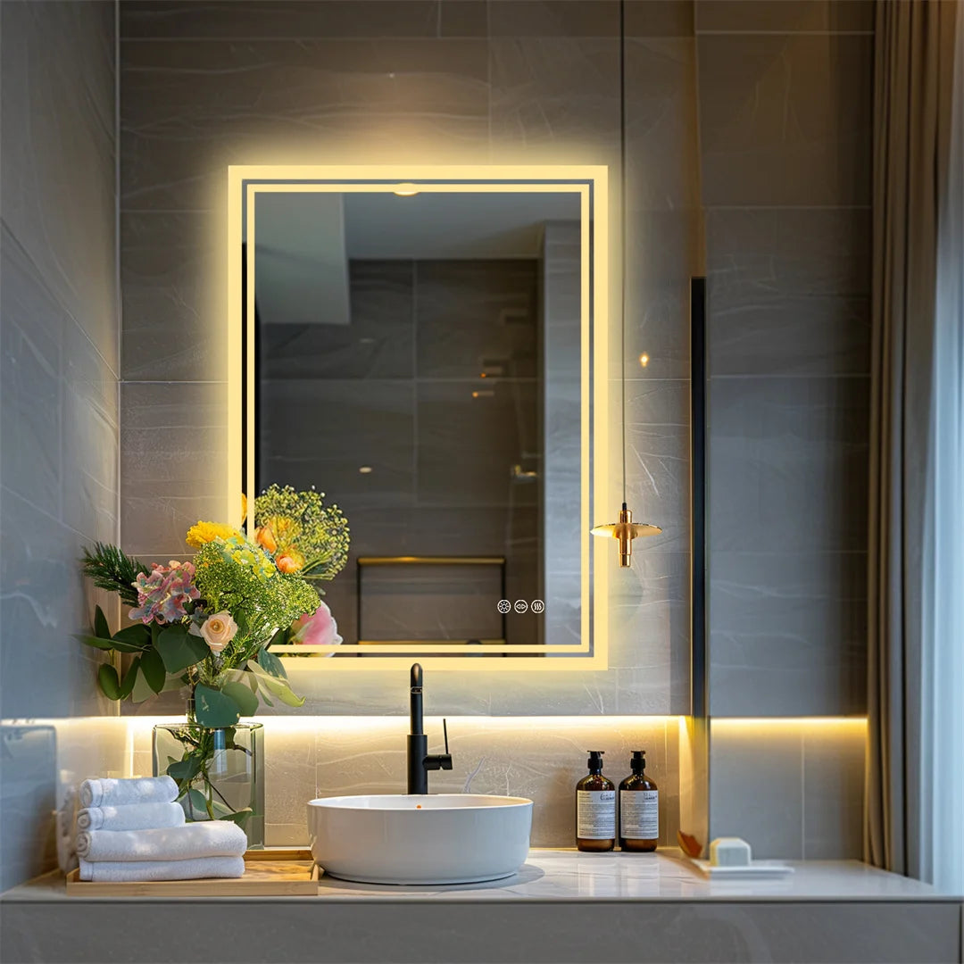 Illuminated LED Backlight Bathroom Mirror Frameless