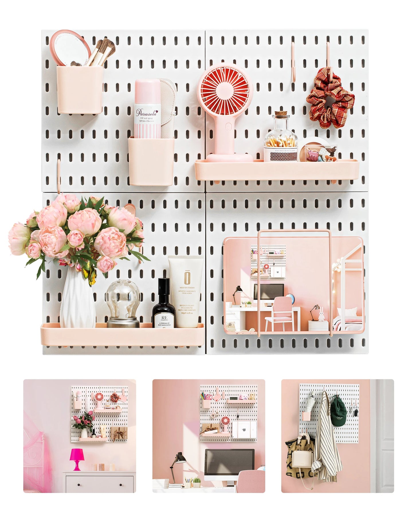 Deli Pink 4pcs Pegboard Combination Kits