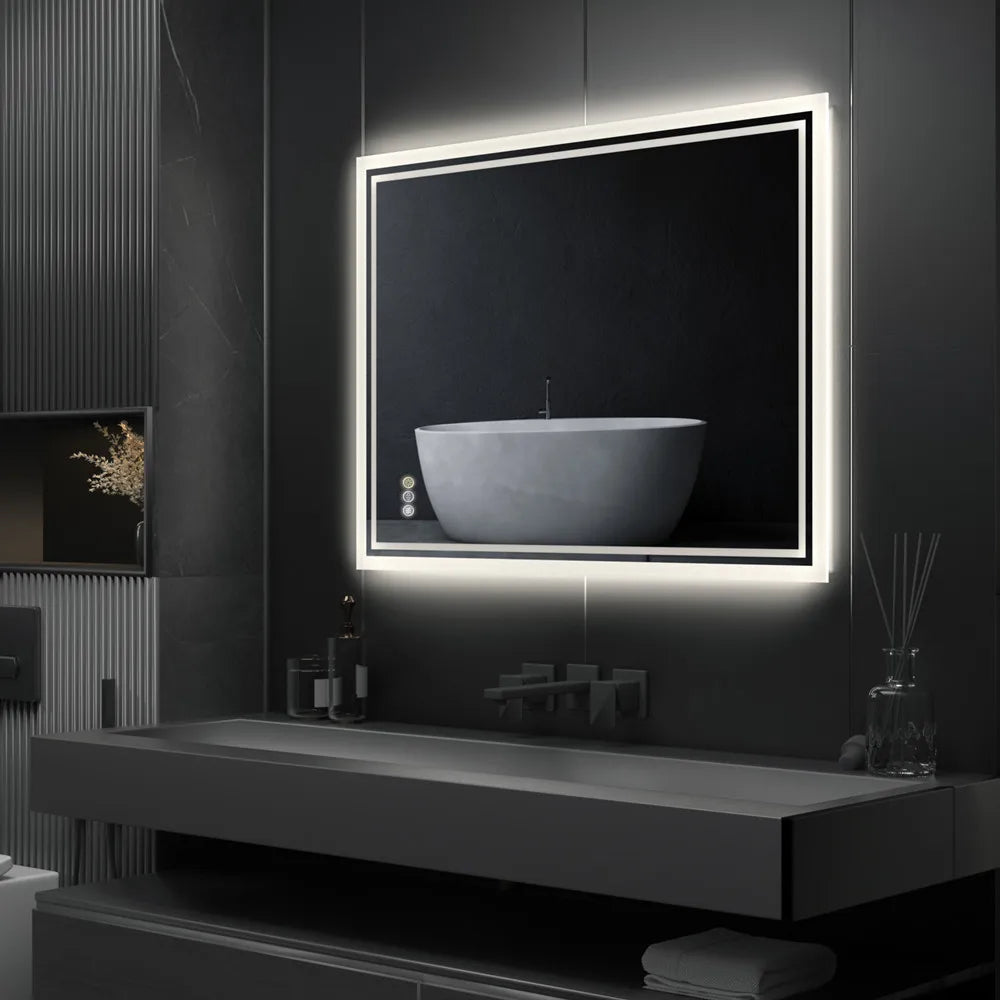 Illuminated LED Backlight Bathroom Mirror Frameless