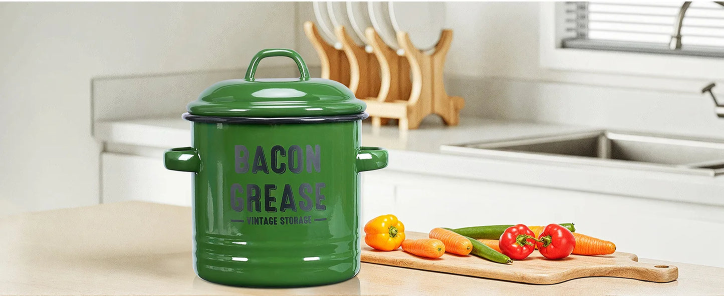 No Mess Bacon Grease Container with Strainer