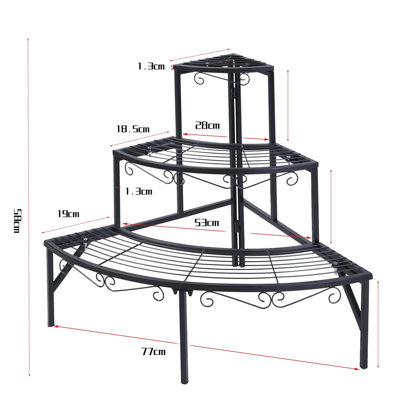 Indoor Outdoor Pot Plant Stand Garden Metal 3 Tier
